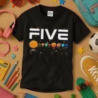 Solar System Planets Five 5 Years Old 5th Birthday Girl Boy Kids T-Shirt thumb 3