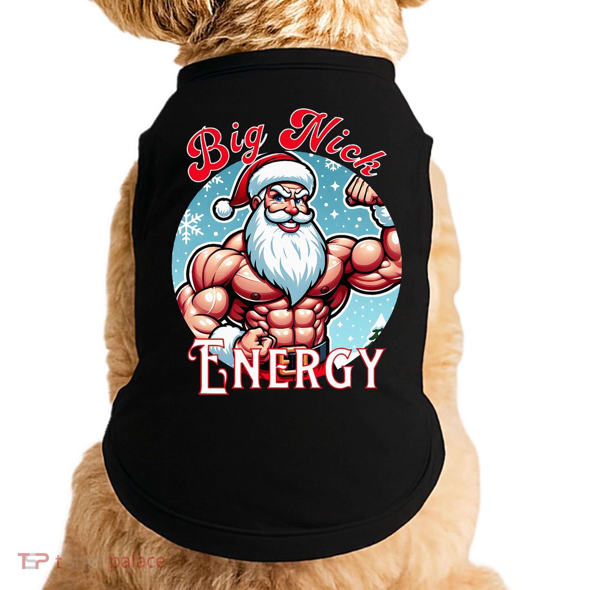 SantaS Swole Patrol Big Nick Energy Fun Christmas Doggie Tank