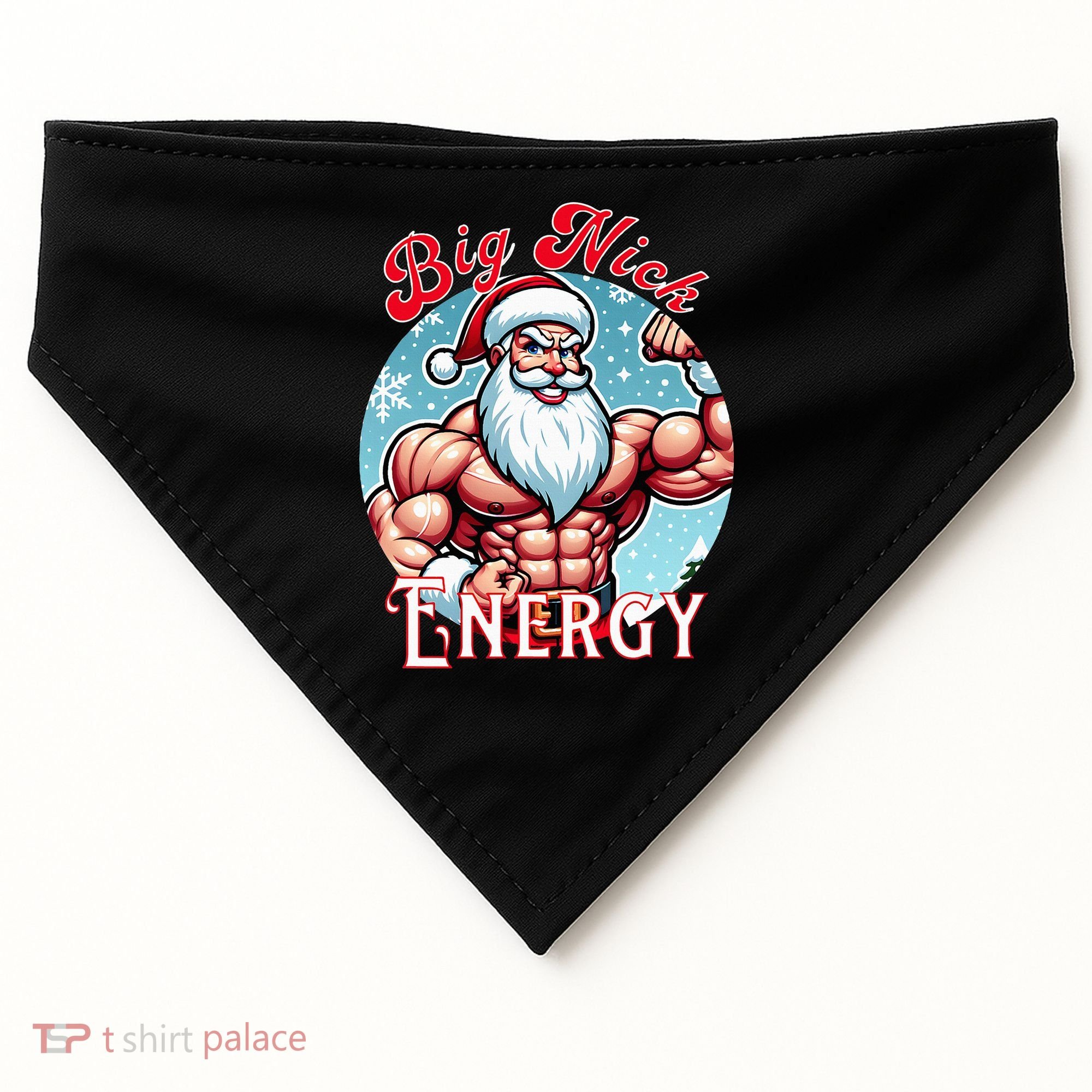 SantaS Swole Patrol Big Nick Energy Fun Christmas USA-Made Doggie Bandana