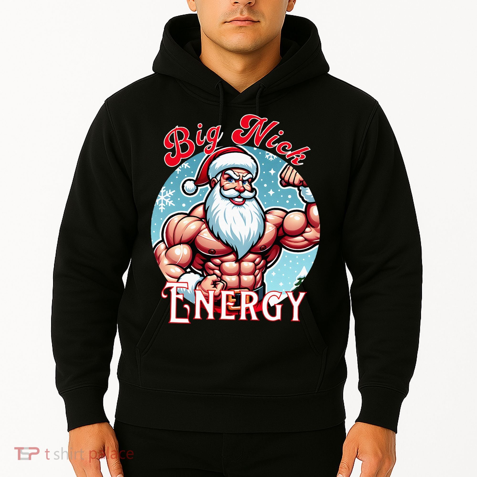 SantaS Swole Patrol Big Nick Energy Fun Christmas Hoodie