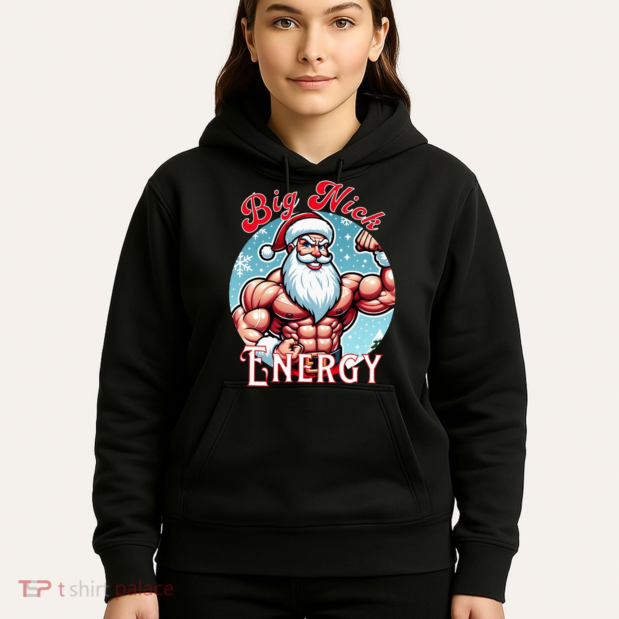 SantaS Swole Patrol Big Nick Energy Fun Christmas Hoodie
