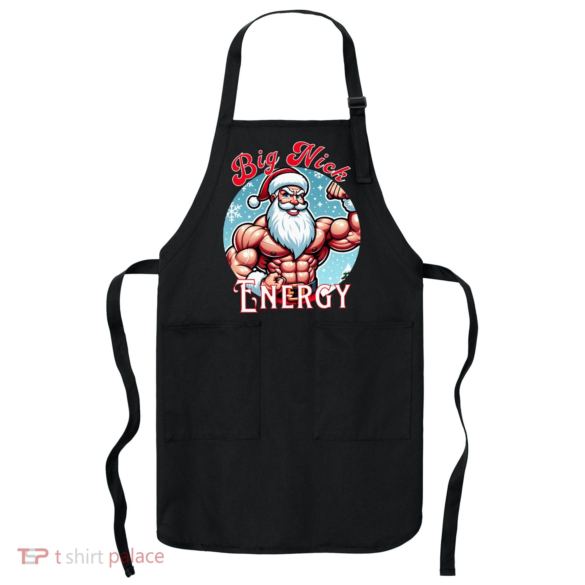SantaS Swole Patrol Big Nick Energy Fun Christmas Apron
