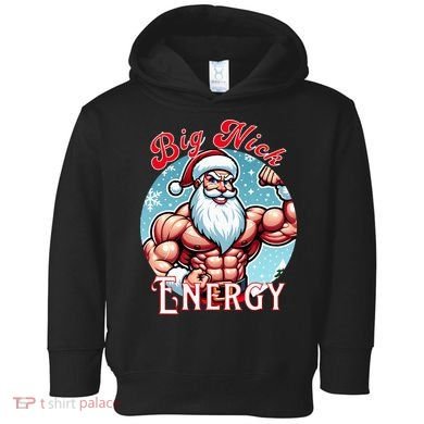 SantaS Swole Patrol Big Nick Energy Fun Christmas Toddler Hoodie