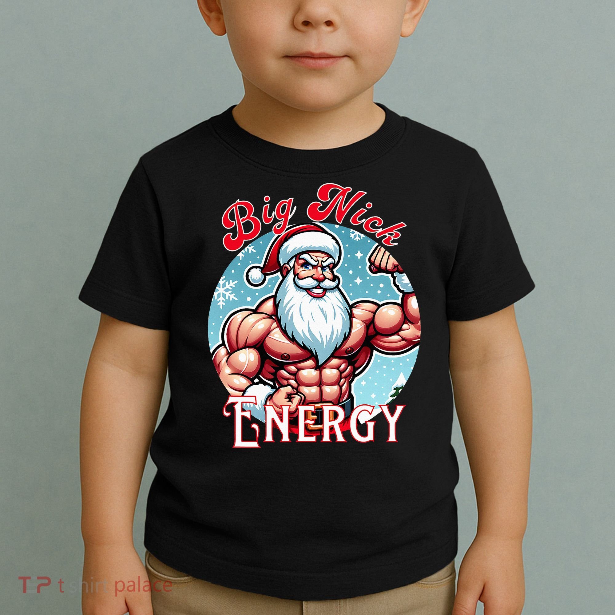 SantaS Swole Patrol Big Nick Energy Fun Christmas Toddler T-Shirt