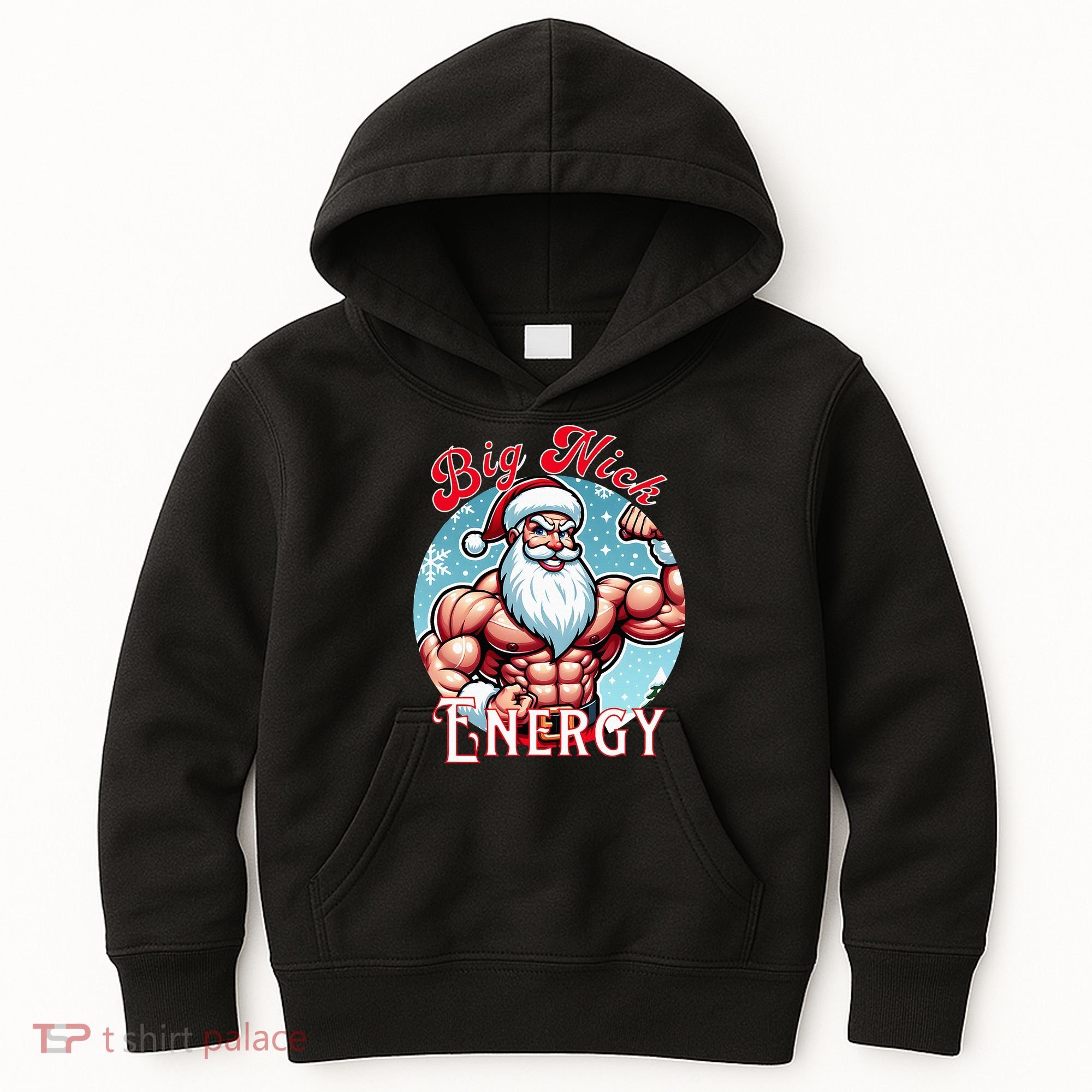 SantaS Swole Patrol Big Nick Energy Fun Christmas Kids Hoodie