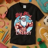 SantaS Swole Patrol Big Nick Energy Fun Christmas Kids T-Shirt thumb 3