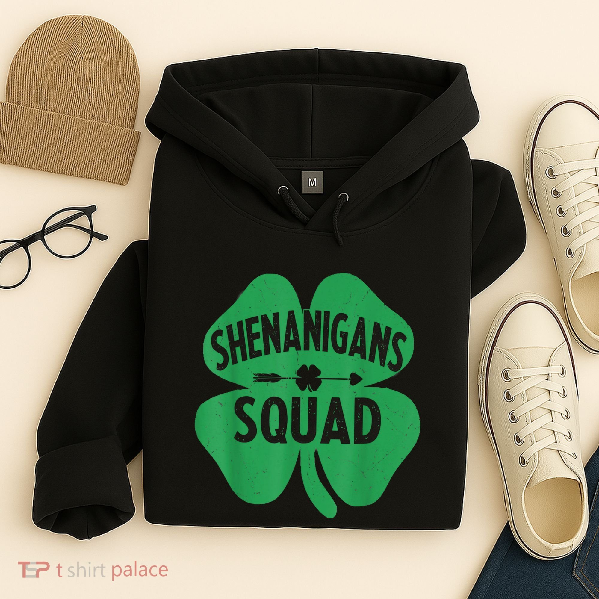 Shenanigans Squad Proud Irish St Patricks Day Green Shamrock Hoodie