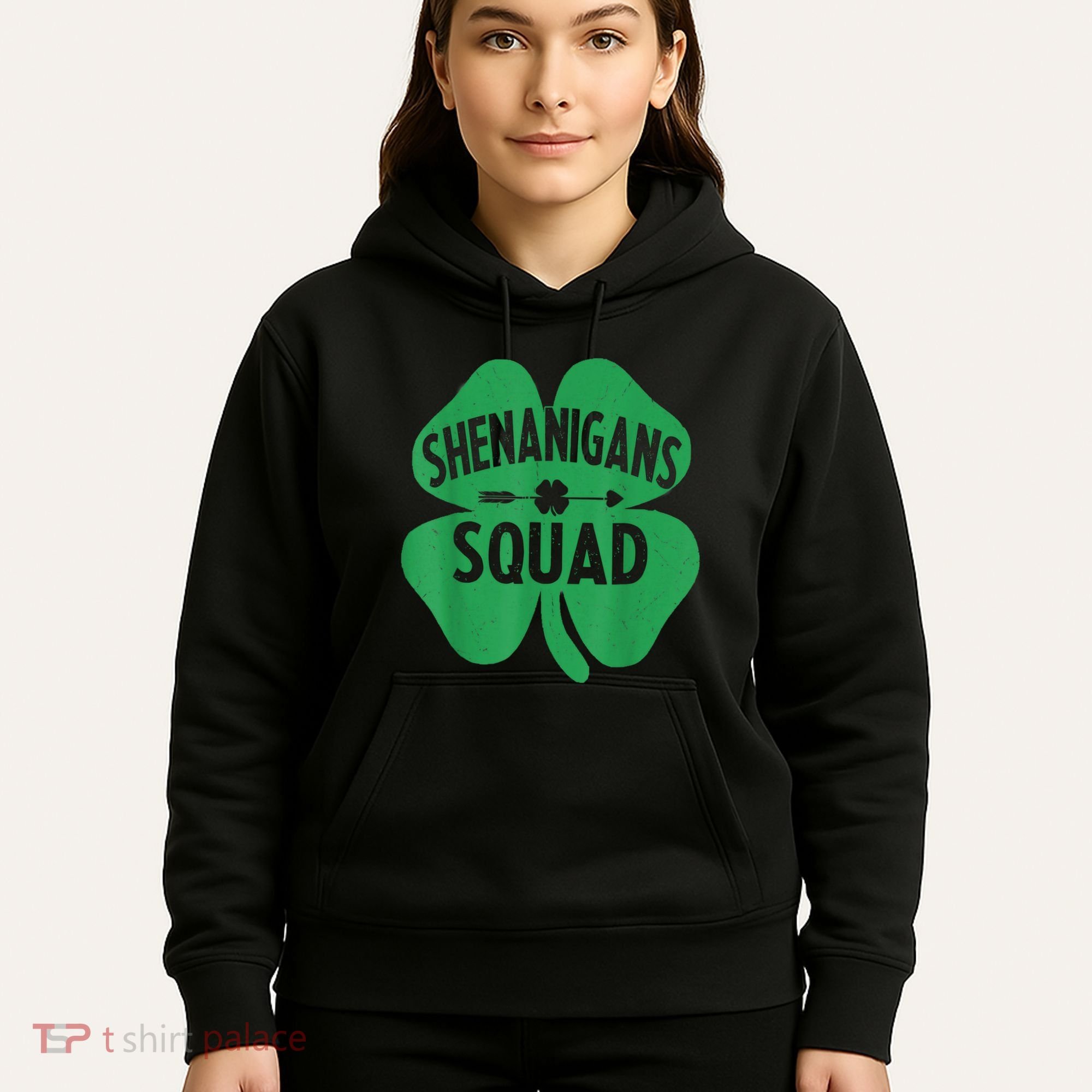 Shenanigans Squad Proud Irish St Patricks Day Green Shamrock Hoodie