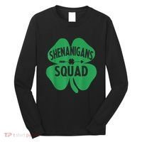 Shenanigans Squad Proud Irish St Patricks Day Green Shamrock Long Sleeve Shirt thumb 0
