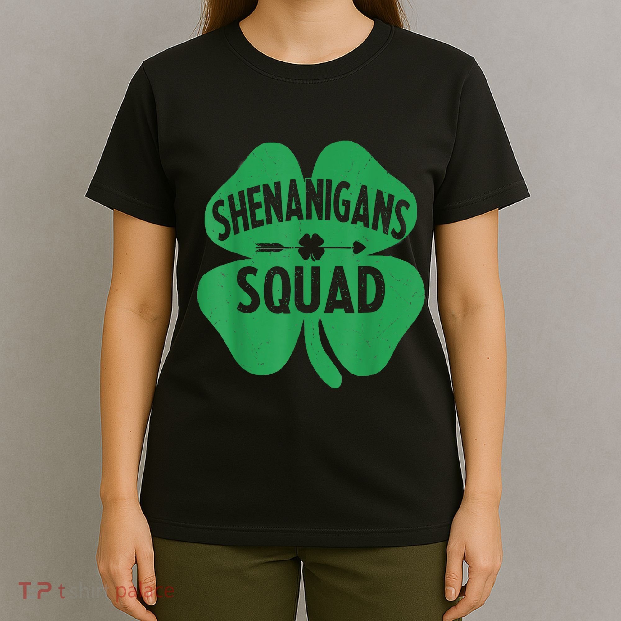 Shenanigans Squad Proud Irish St Patricks Day Green Shamrock T-Shirt