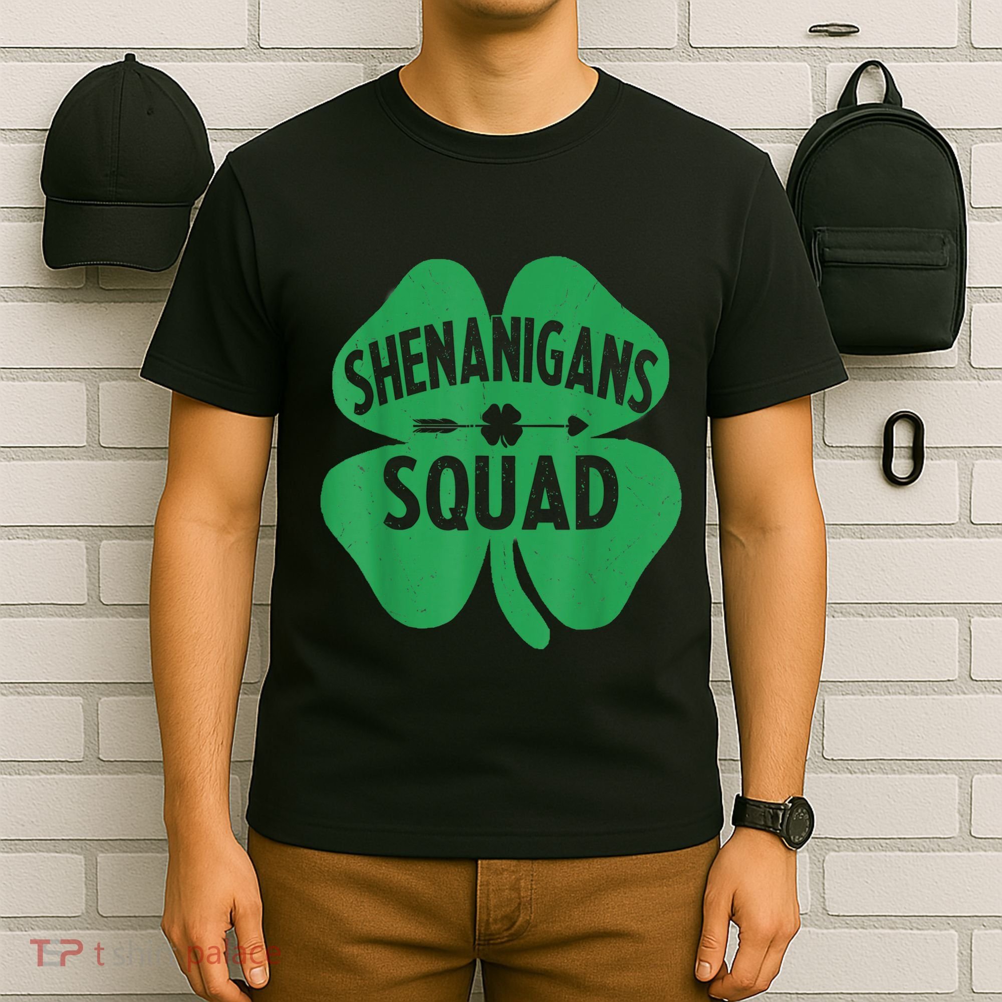 Shenanigans Squad Proud Irish St Patricks Day Green Shamrock T-Shirt