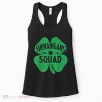 Shenanigans Squad Proud Irish St Patricks Day Green Shamrock Women's Tank Top thumb 0
