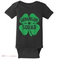 Shenanigans Squad Proud Irish St Patricks Day Green Shamrock Baby Bodysuit thumb 0