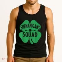Shenanigans Squad Proud Irish St Patricks Day Green Shamrock Tank Top thumb 3