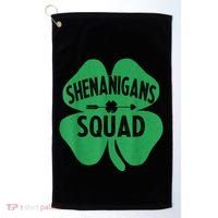 Shenanigans Squad Proud Irish St Patricks Day Green Shamrock Golf Towel thumb 0