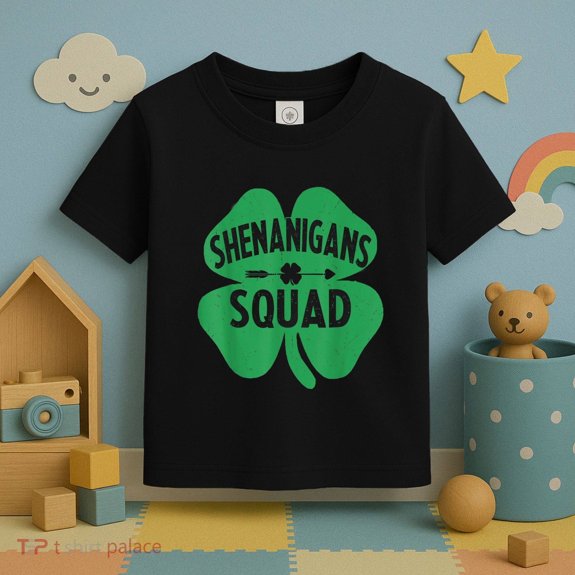 Shenanigans Squad Proud Irish St Patricks Day Green Shamrock Toddler T-Shirt