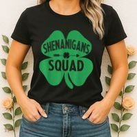 Shenanigans Squad Proud Irish St Patricks Day Green Shamrock Women's T-Shirt thumb 2