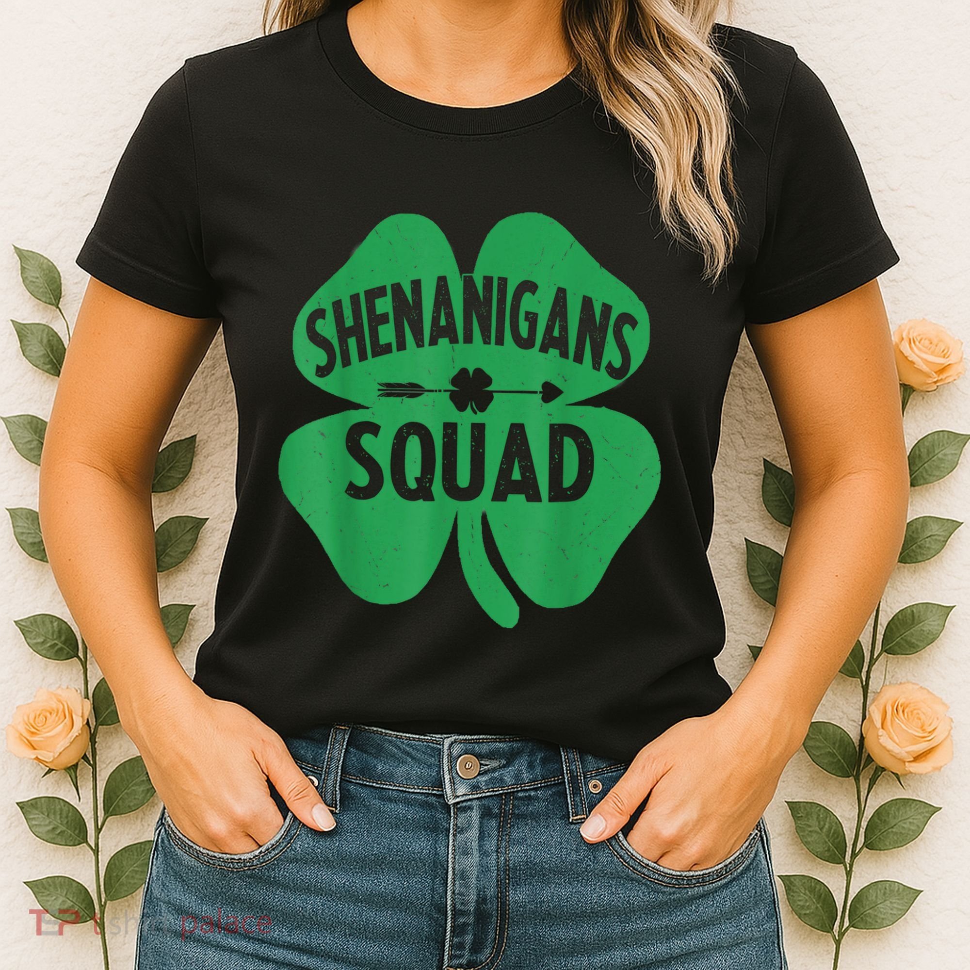 Shenanigans Squad Proud Irish St Patricks Day Green Shamrock Women's T-Shirt