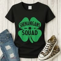 Shenanigans Squad Proud Irish St Patricks Day Green Shamrock Women's T-Shirt thumb 3