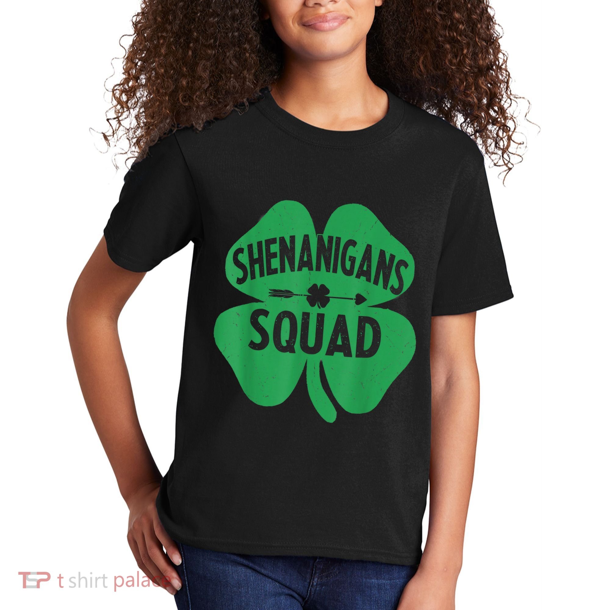 Shenanigans Squad Proud Irish St Patricks Day Green Shamrock Kids T-Shirt