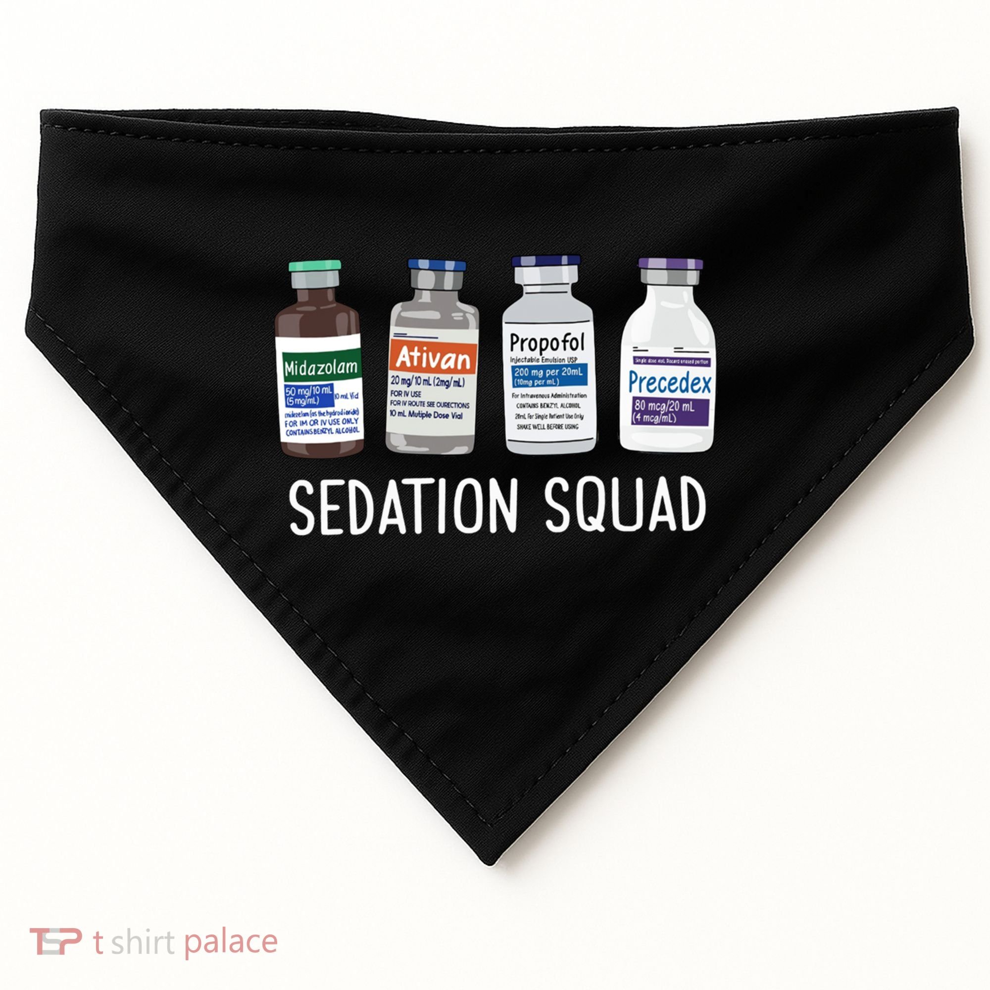 Sedation Squad Pharmacology Crna Icu Nurse Appreciation Gift USA-Made Doggie Bandana