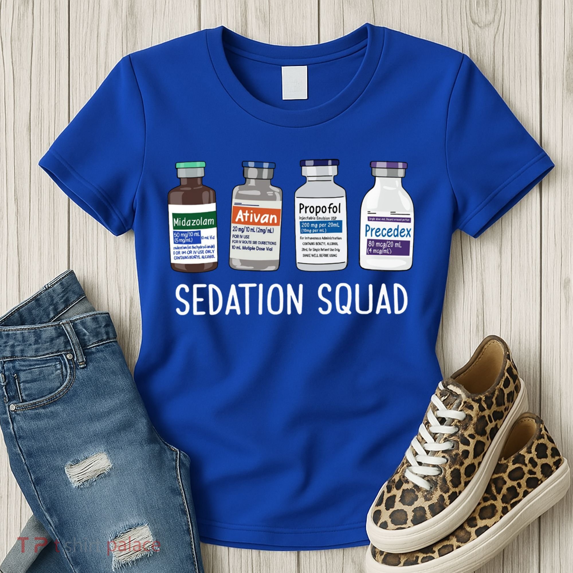 Sedation Squad Pharmacology Crna Icu Nurse Appreciation Gift Women's T-Shirt