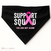 Support Squad Pink Ribbon Breast Cancer Awareness USA-Made Doggie Bandana thumb 0