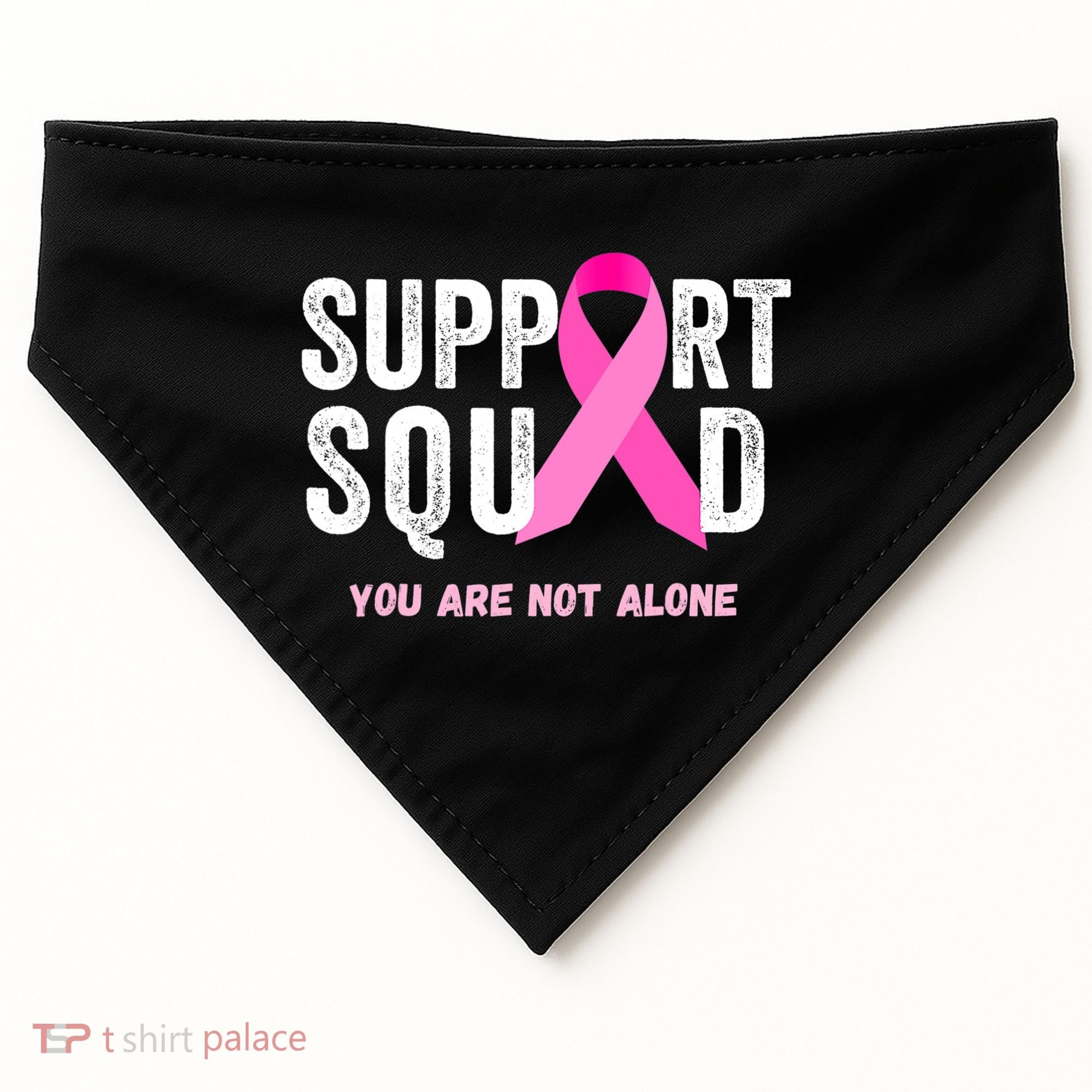 Support Squad Pink Ribbon Breast Cancer Awareness USA-Made Doggie Bandana