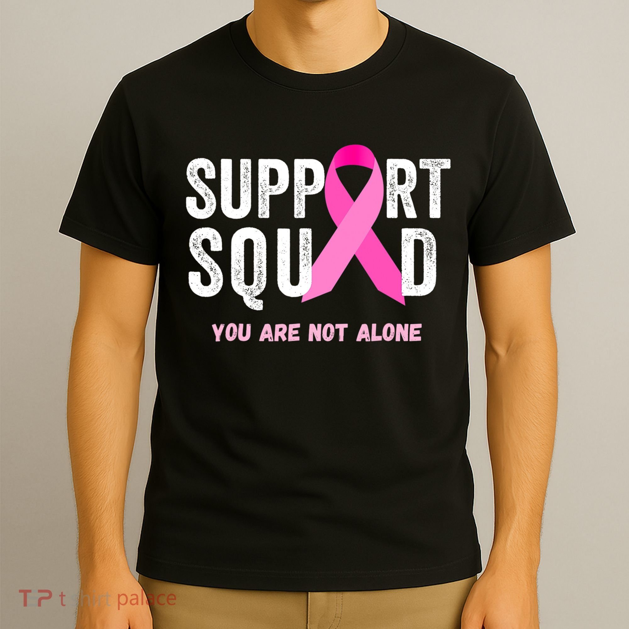 Support Squad Pink Ribbon Breast Cancer Awareness T-Shirt