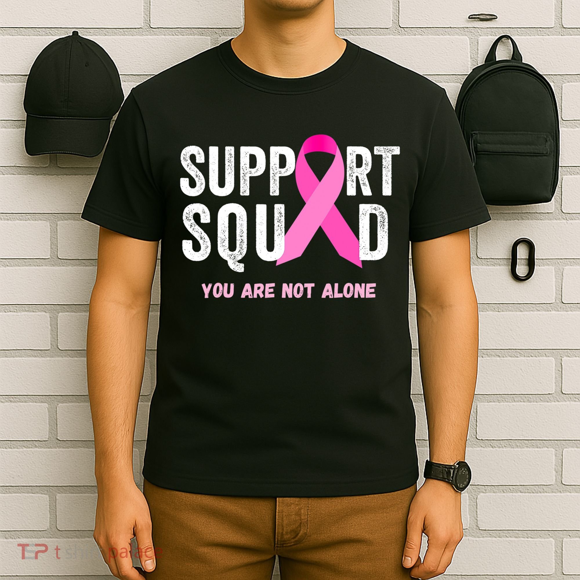 Support Squad Pink Ribbon Breast Cancer Awareness T-Shirt
