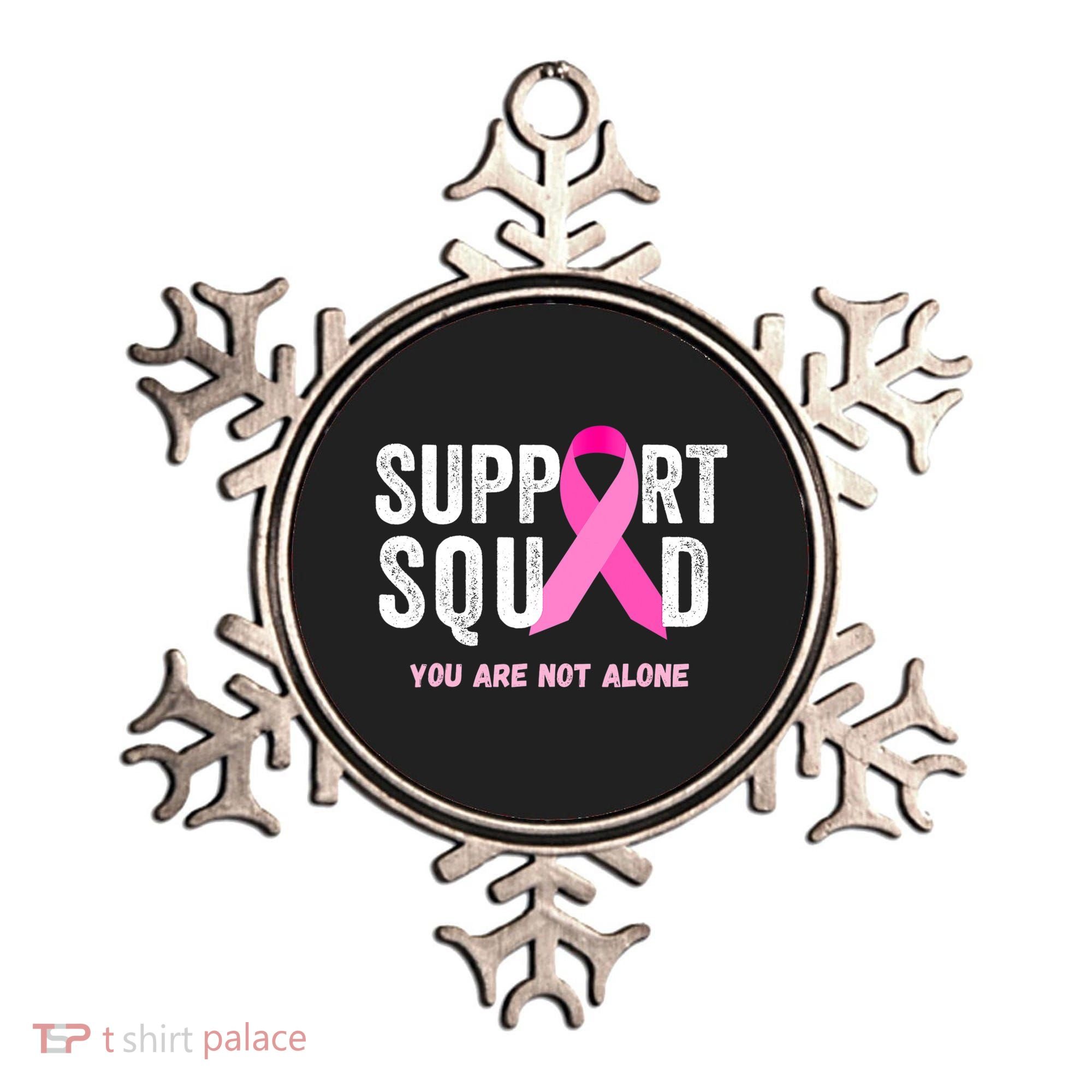 Support Squad Pink Ribbon Breast Cancer Awareness Ornament