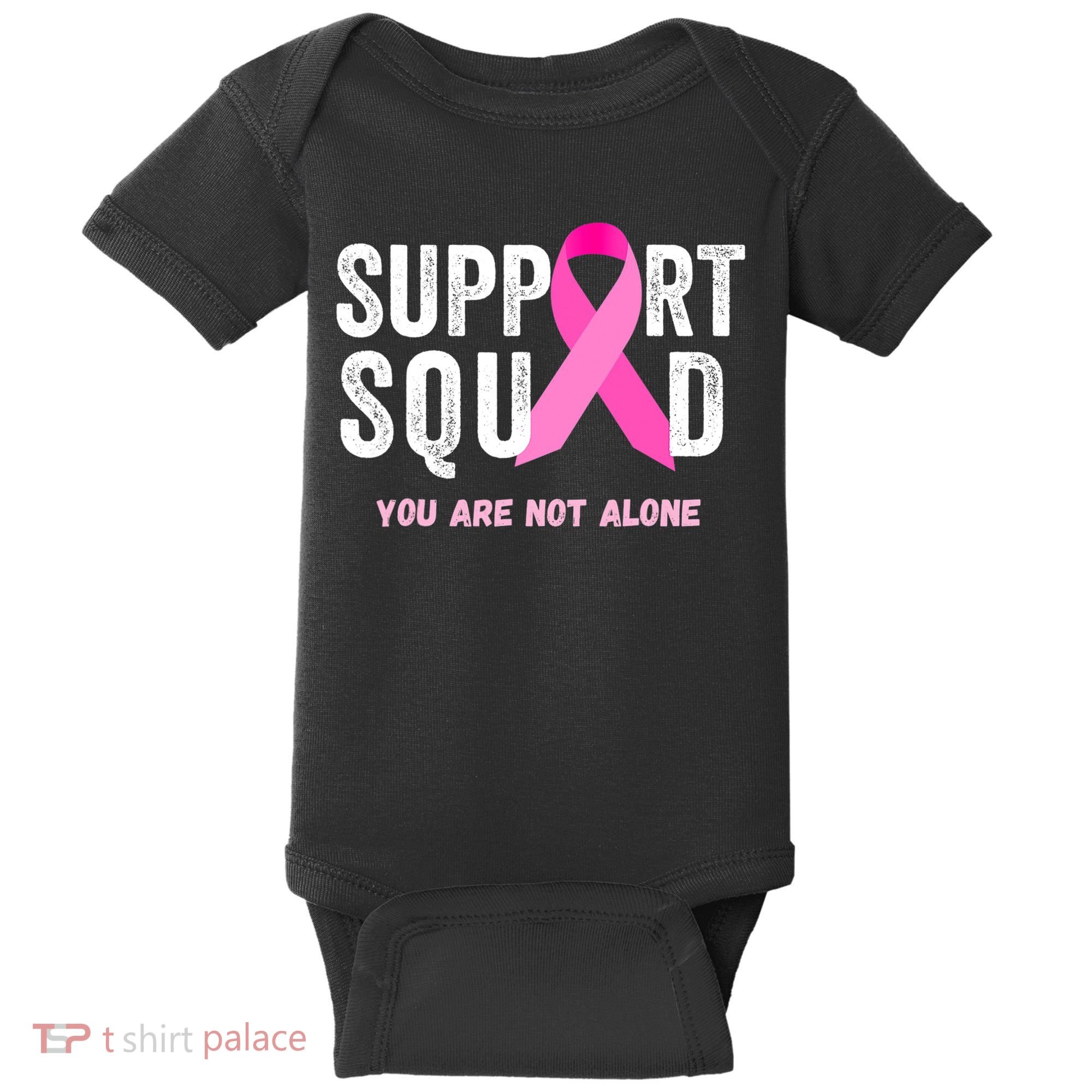 Support Squad Pink Ribbon Breast Cancer Awareness Baby Bodysuit