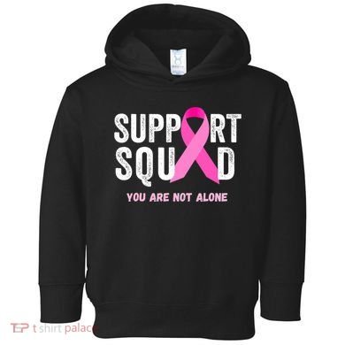 Support Squad Pink Ribbon Breast Cancer Awareness Toddler Hoodie