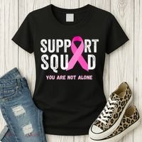 Support Squad Pink Ribbon Breast Cancer Awareness Women's T-Shirt thumb 3