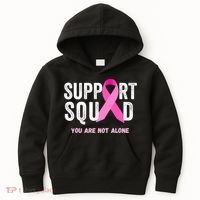 Support Squad Pink Ribbon Breast Cancer Awareness Kids Hoodie thumb 0