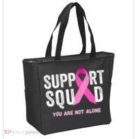 Support Squad Pink Ribbon Breast Cancer Awareness Tote Bag thumb 2