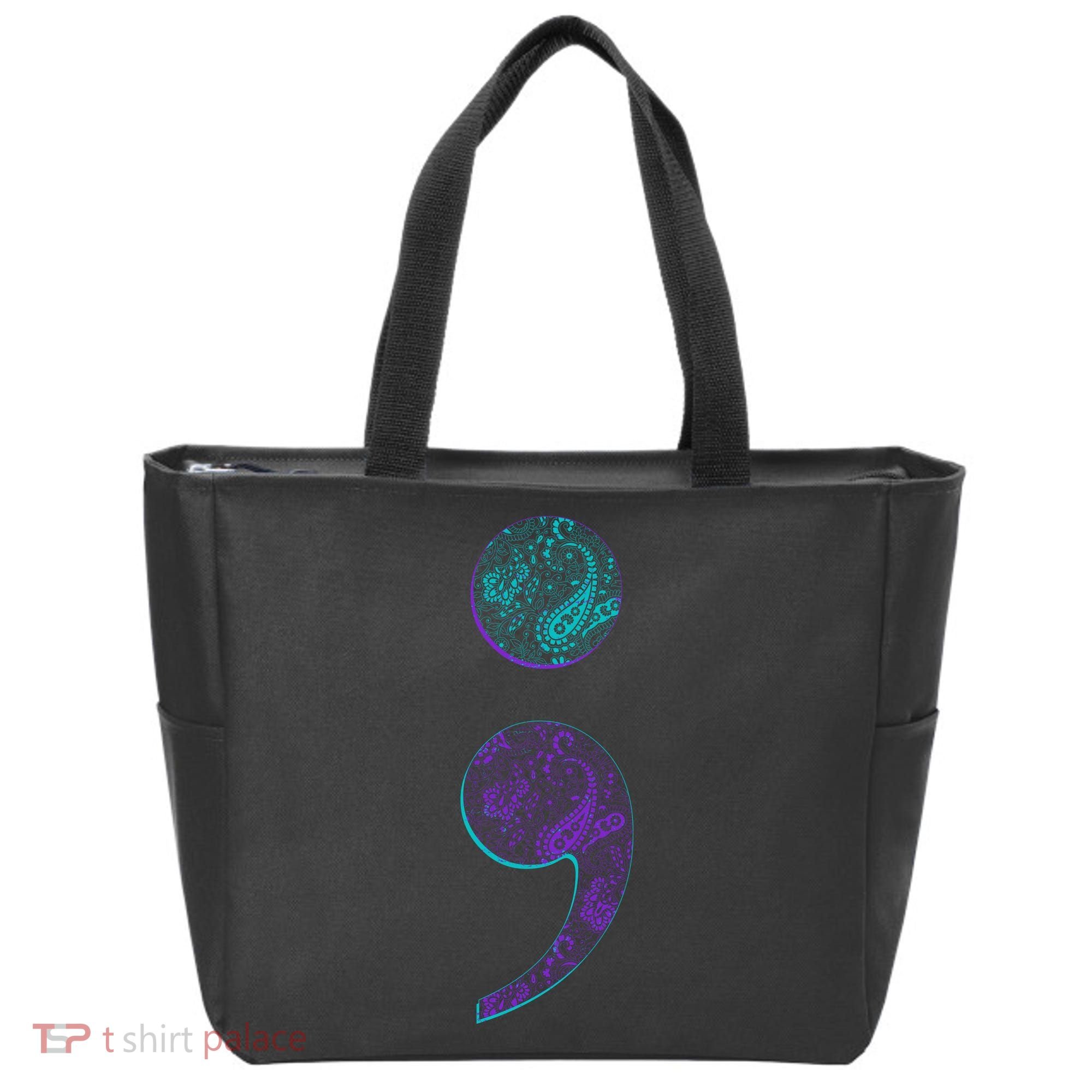 Semicolon Suicide Prevention Awareness Tote Bag