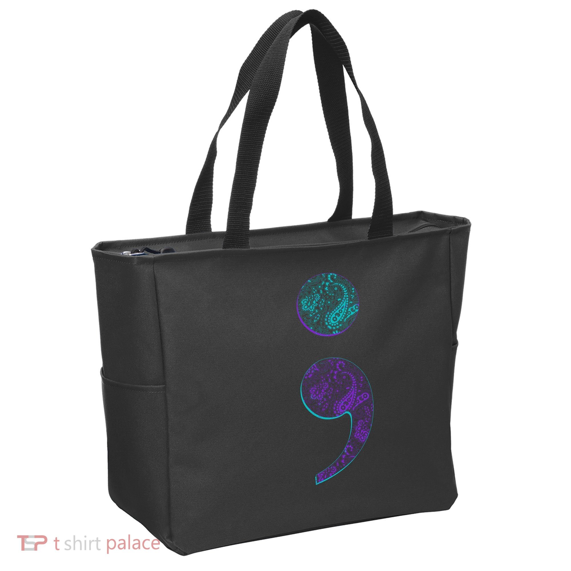 Semicolon Suicide Prevention Awareness Tote Bag
