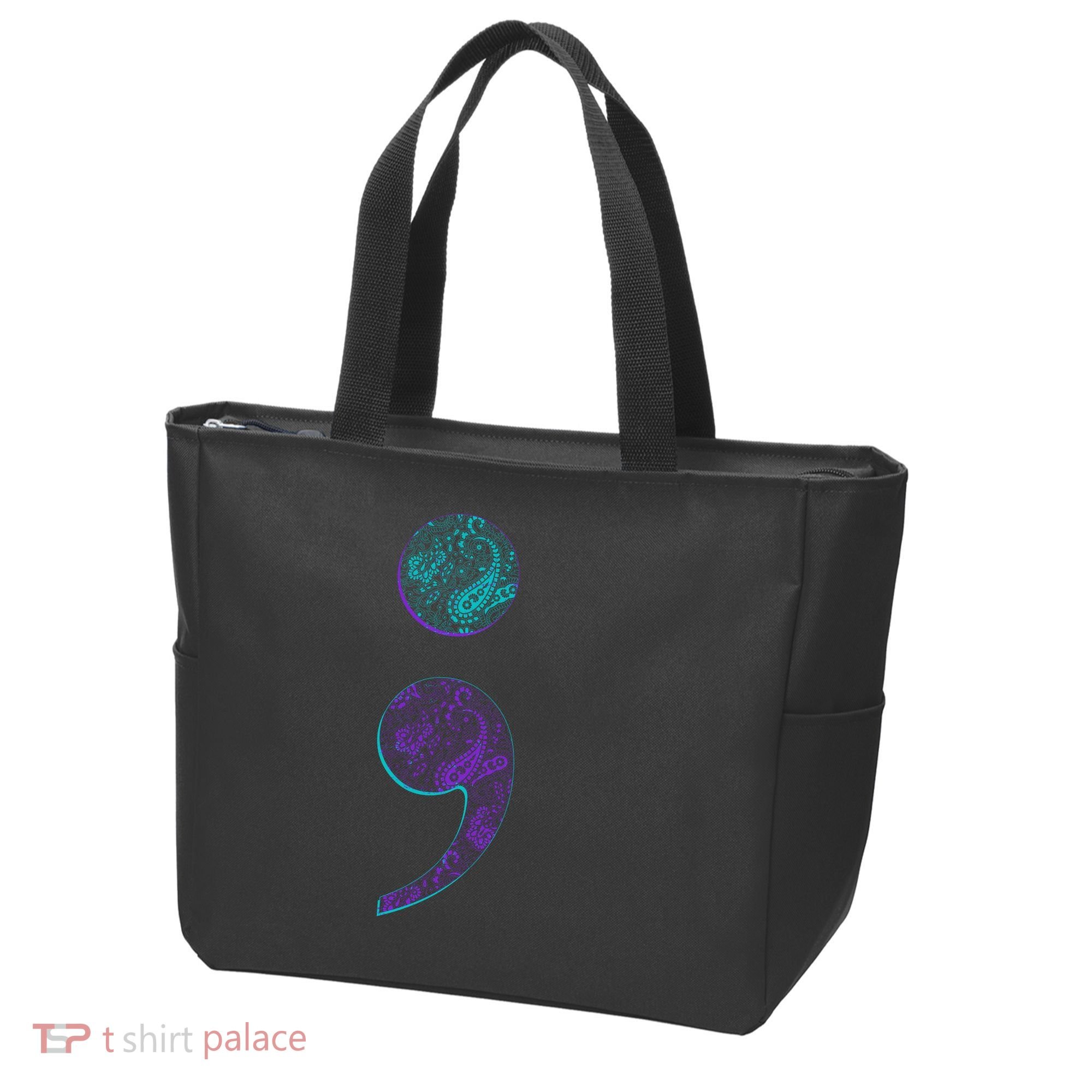 Semicolon Suicide Prevention Awareness Tote Bag