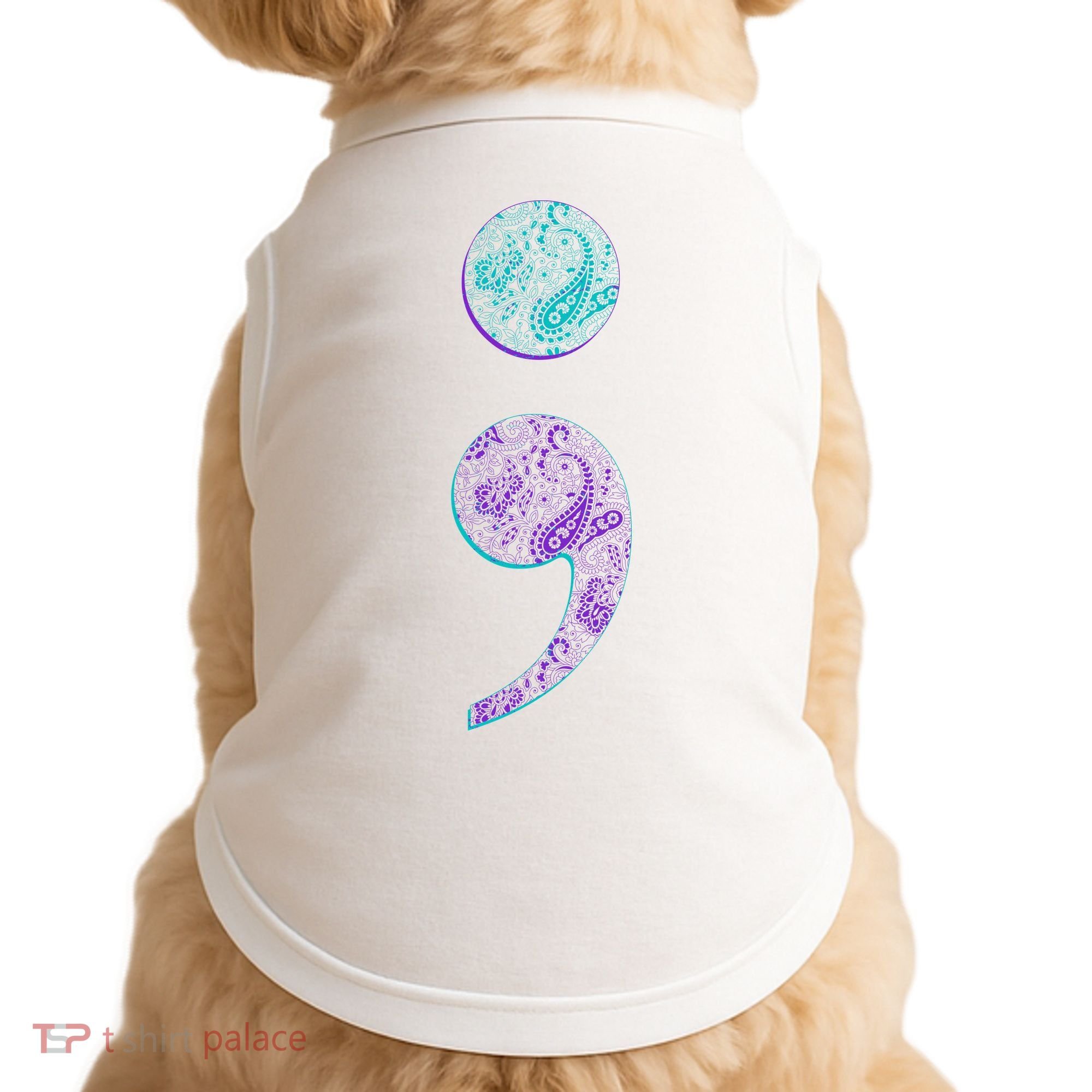 Semicolon Suicide Prevention Awareness Doggie Tank
