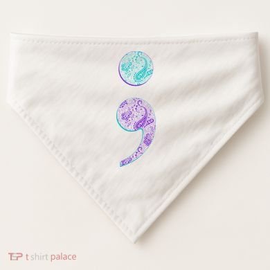 Semicolon Suicide Prevention Awareness USA-Made Doggie Bandana