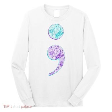 Semicolon Suicide Prevention Awareness Long Sleeve Shirt