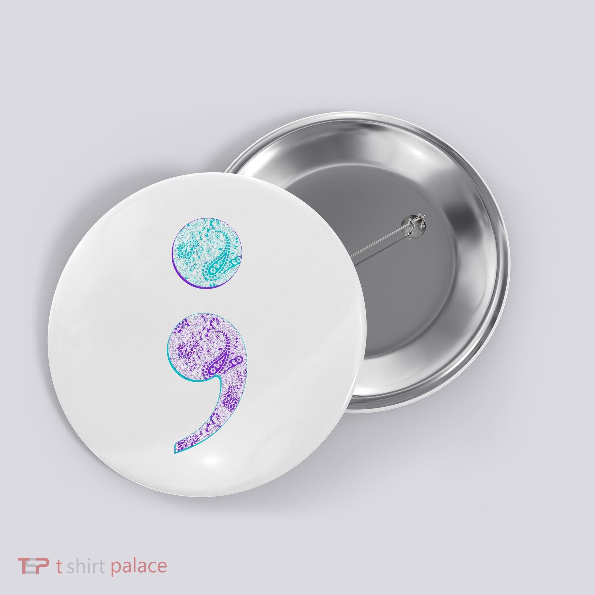 Semicolon Suicide Prevention Awareness Button