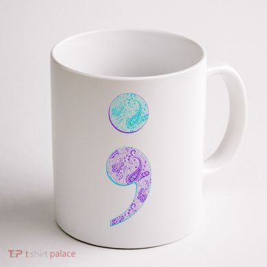Semicolon Suicide Prevention Awareness Coffee Mug back