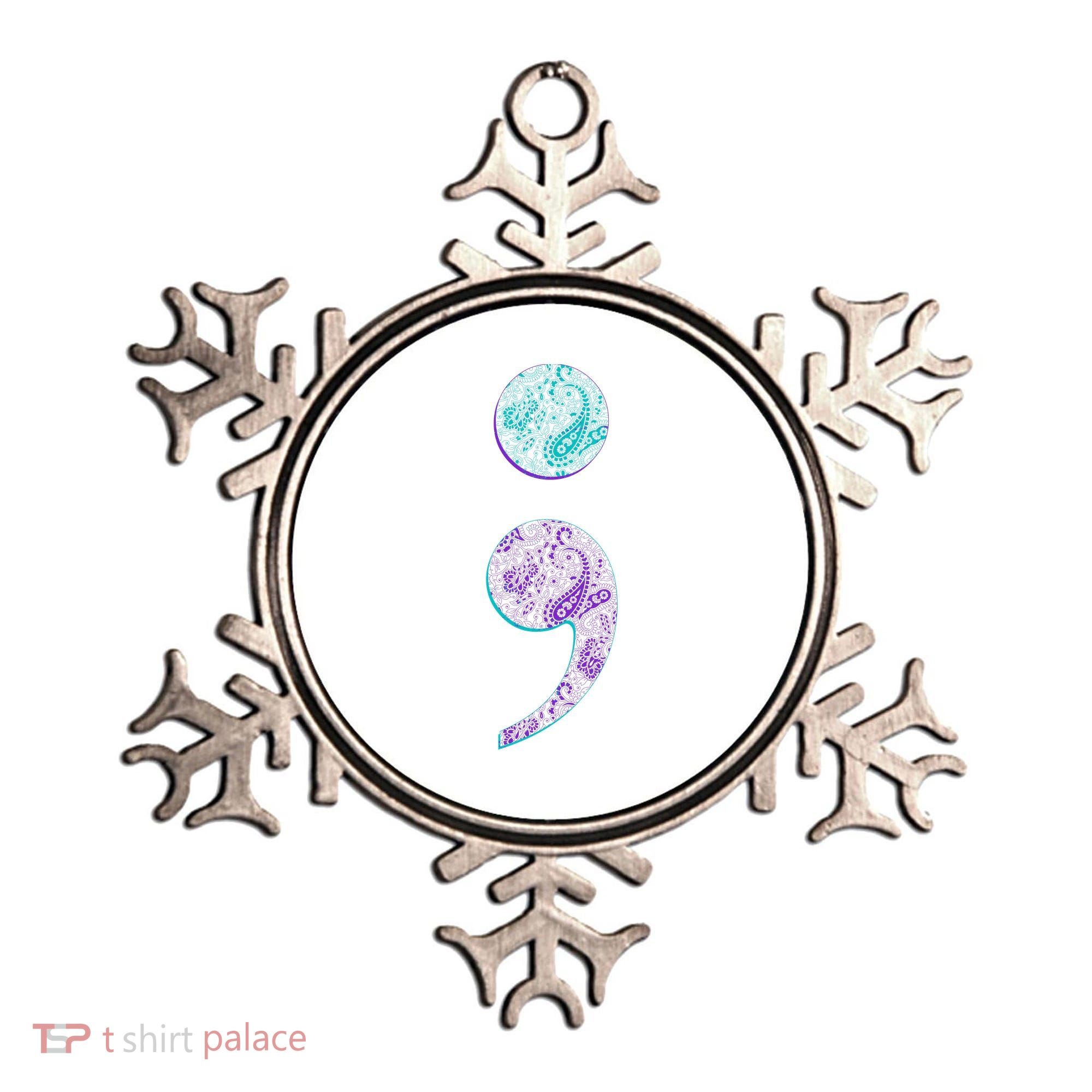 Semicolon Suicide Prevention Awareness Ornament
