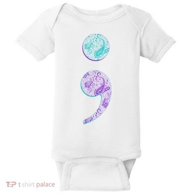 Semicolon Suicide Prevention Awareness Baby Bodysuit