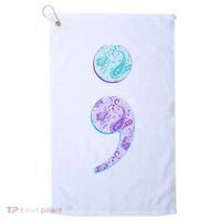 Semicolon Suicide Prevention Awareness Golf Towel thumb 0