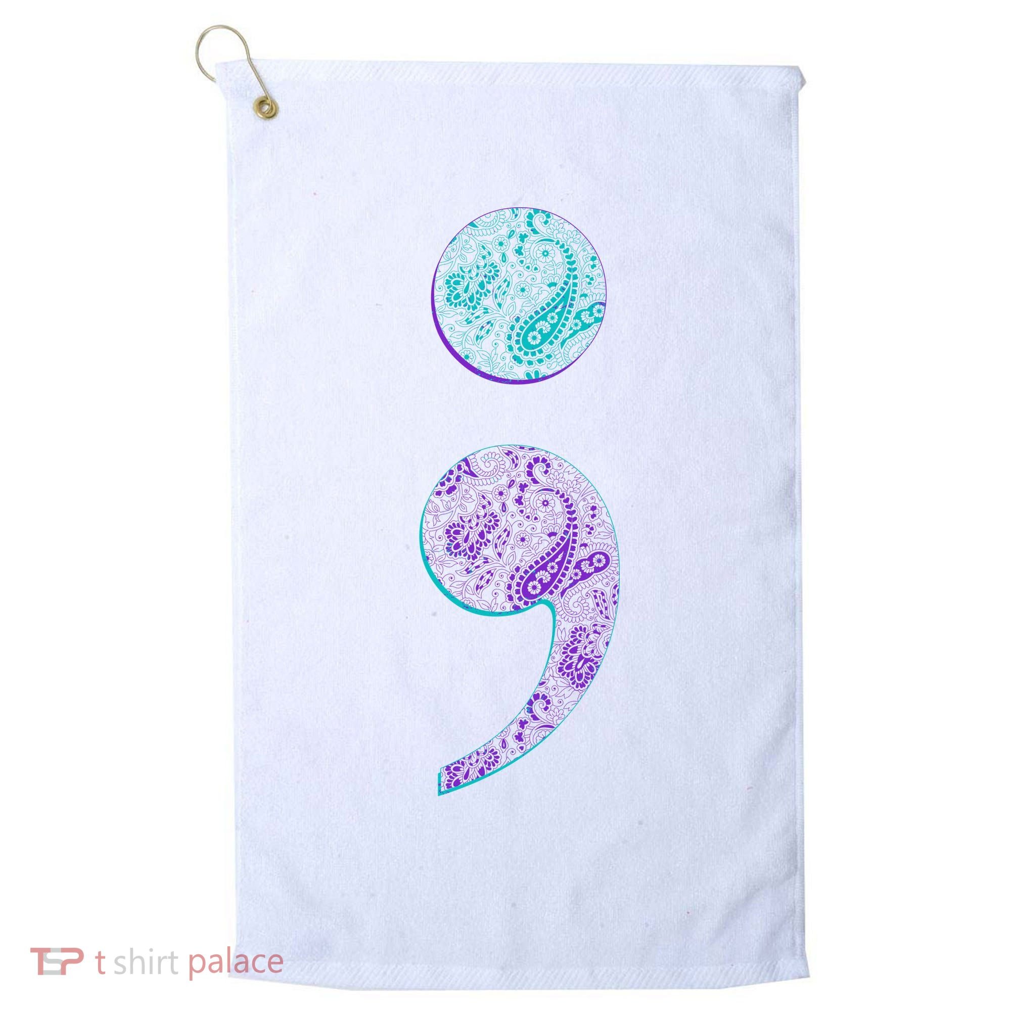 Semicolon Suicide Prevention Awareness Golf Towel