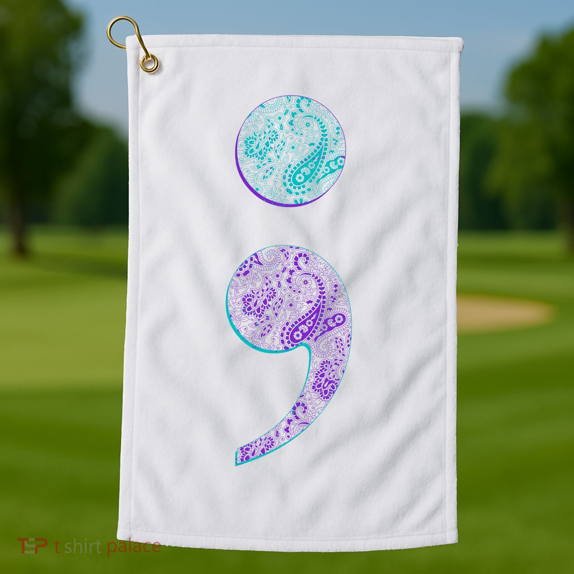 Semicolon Suicide Prevention Awareness Golf Towel
