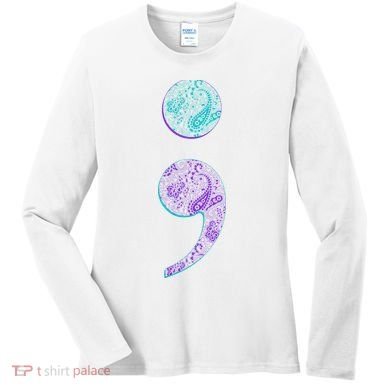 Semicolon Suicide Prevention Awareness Women's Long Sleeve Shirt